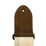 Franklin Strap - 2" cotton - Guitar Strap - Natural with Leather End Tabs