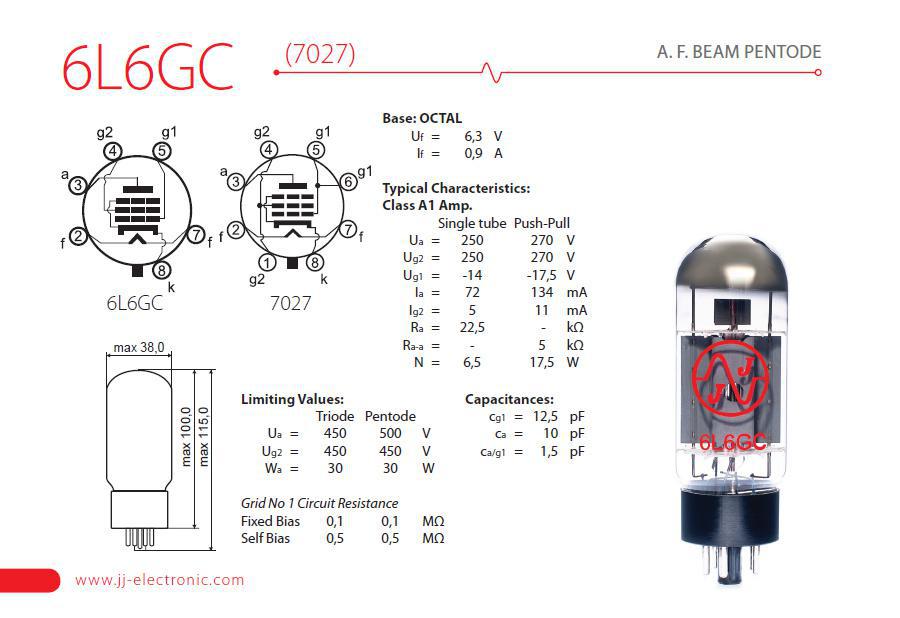 JJ 6L6GC Burned In Premium Power Tubes ~ Apex Matched