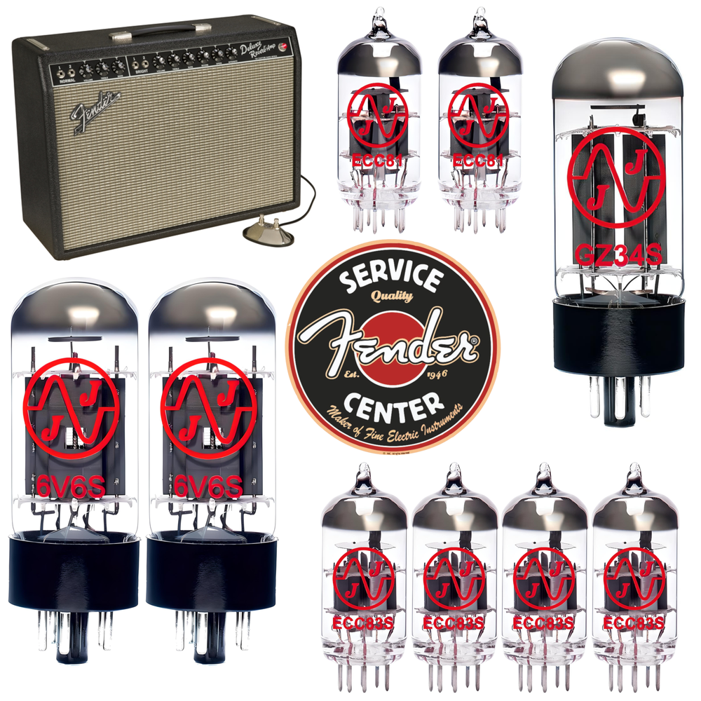 Fender '64 Custom Deluxe Reverb Tube Set | JJ ECC83, ECC81, Matched and Burned In JJ 6V6, and JJ GZ34