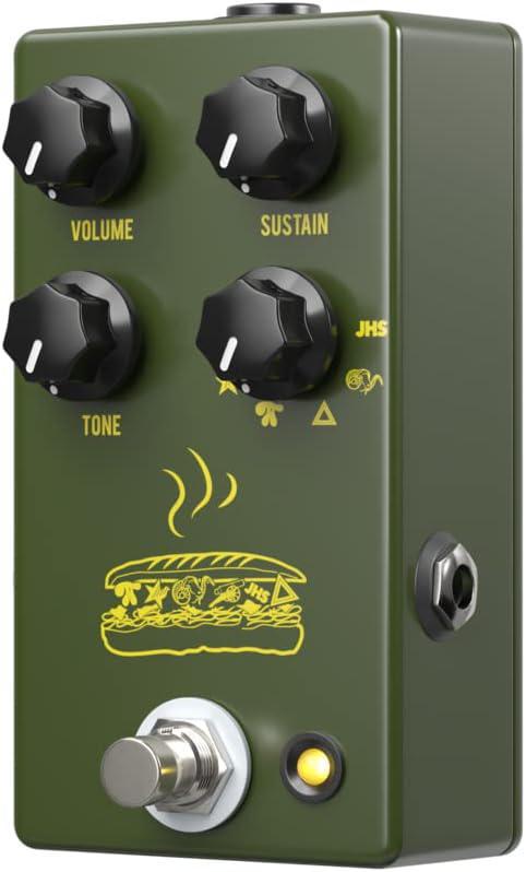 JHS Muffuletta 6-way Fuzz Pedal with 3 Patch Cables - Army Green