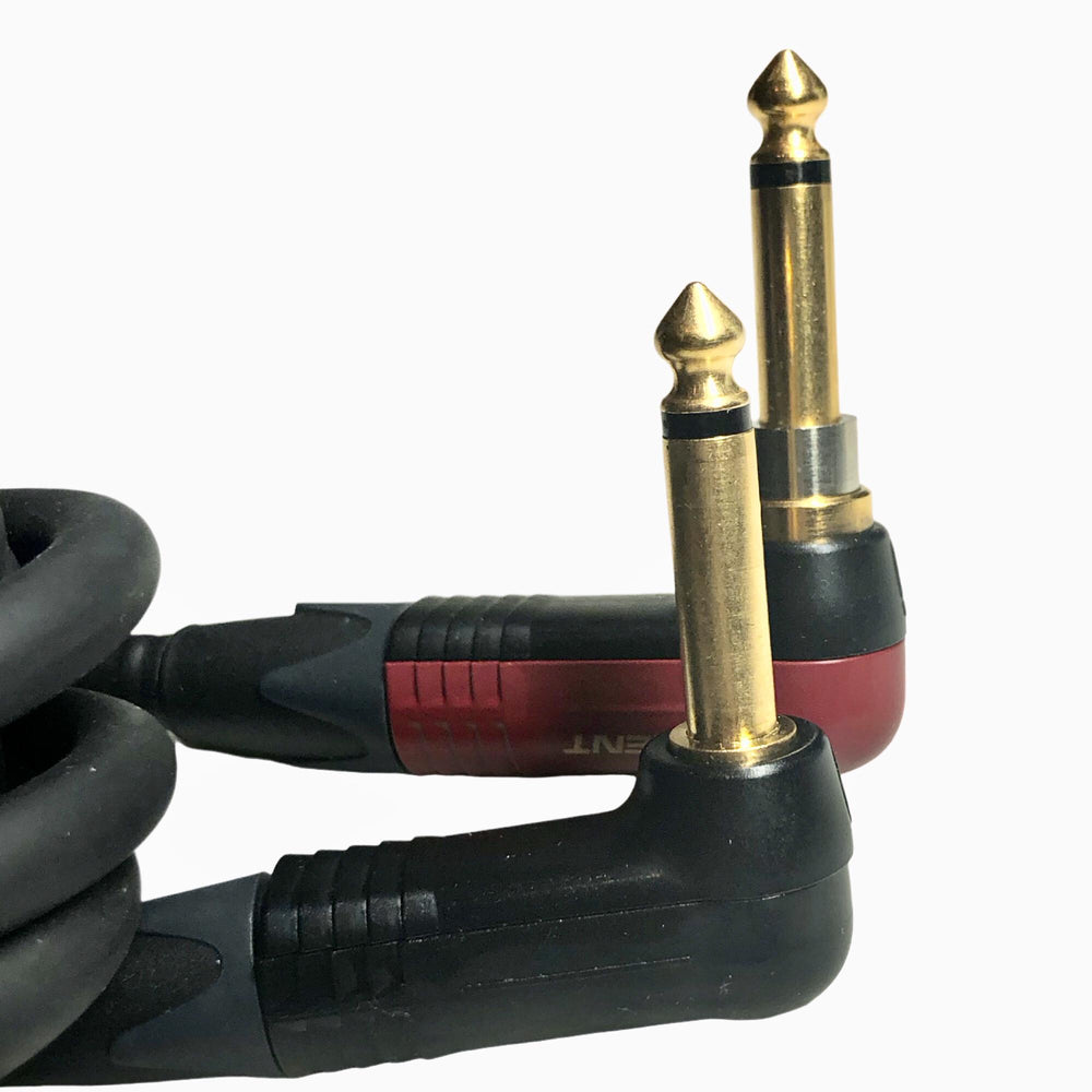 British Audio Pro Performance Silent Instrument Cable - Right Angle to right Angle Neutrik Ends (Black Jacket)