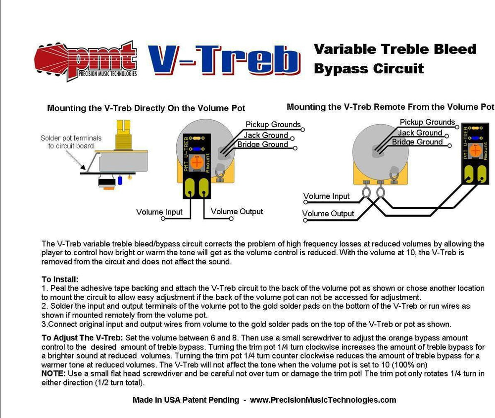 PMT V-TREB, Variable Treble Bleed with Pot