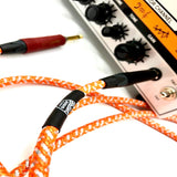 British Audio Pro Performance Silent Instrument Cable - Straight Silent to Straight (Orange & White Braid) - British Audio