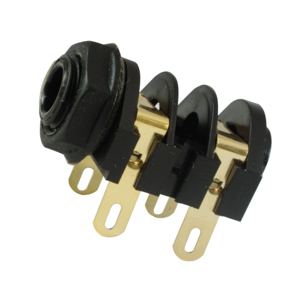 4 x Marshall® Input Jack Upgrade / Cliff UK 1/4" ~ Black Nut,  Gold Contacts