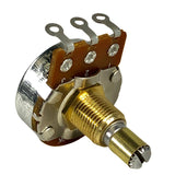 Brass Sleeve Converter for Split to Solid Shaft Potentiometers (6mm, 18T knurled to 1/4" shaft / 6.35mm)