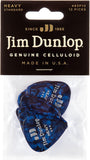 Dunlop 483P10HV Genuine Celluloid, Blue Pearloid, Heavy, 12/Player's Pack