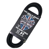 British Audio Pro Performance Studio Instrument Cable Right Angle to Straight (Black Jacket)