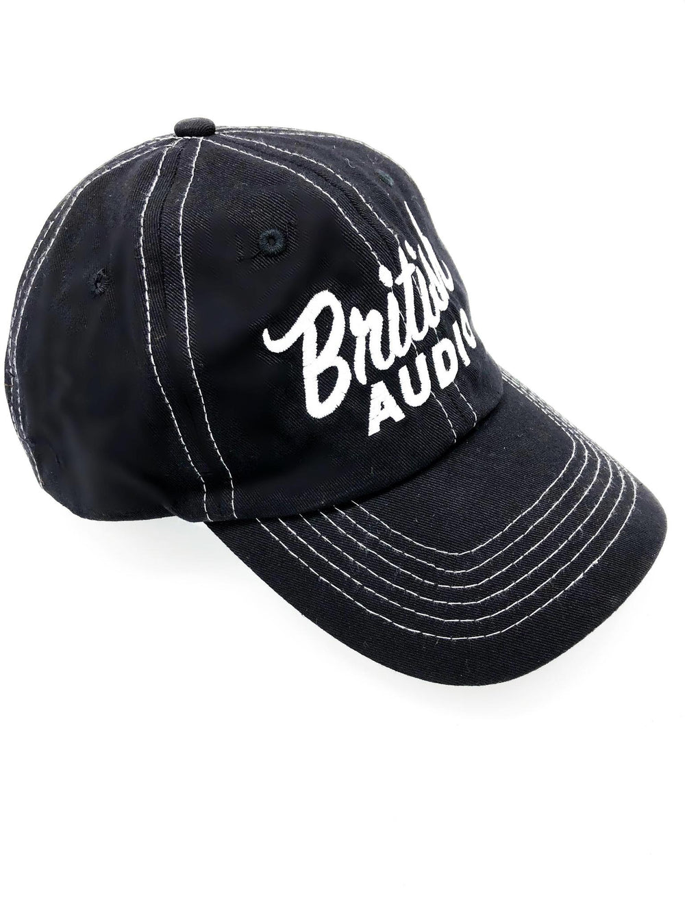 British Audio Black and White Twill Embroidered Retro Cap - British Audio