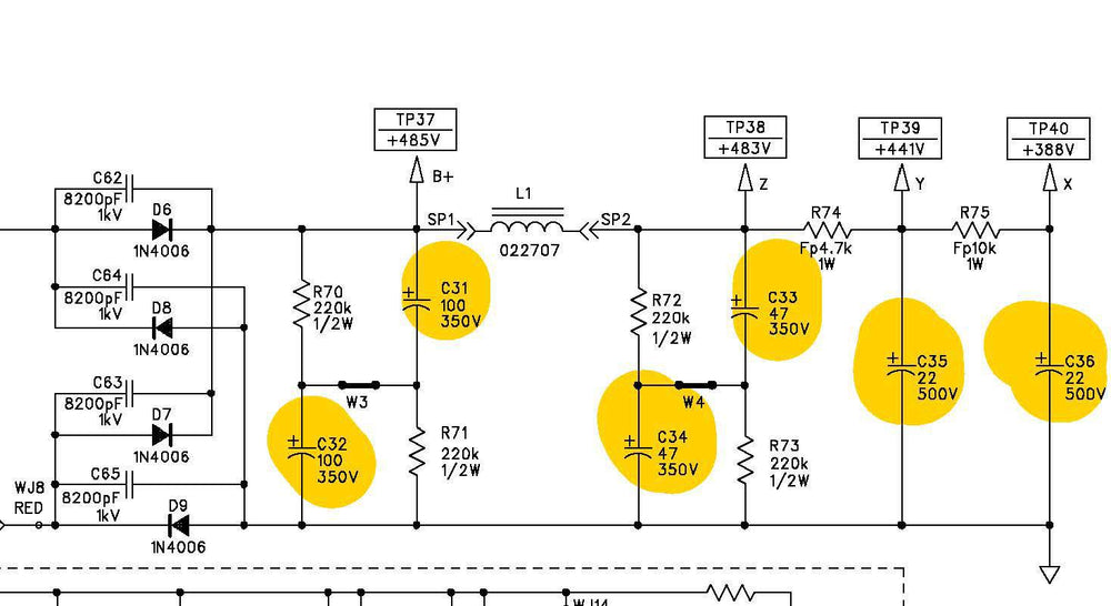 Fender Hot Rod Deville Premium Filter Capacitor Set