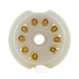 Tube Socket Gold Porcelain 9 Pin PC Mount - British Audio