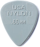 Dunlop 44P.60 Nylon Standard Guitar Picks, Light Gray, .60mm, 12/Player's Pack