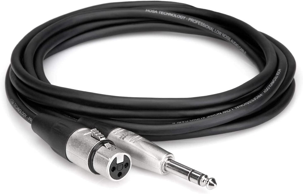 Hosa HXS-005 REAN XLR3F to 1/4" TRS Pro Balanced Interconnect Cable, 5 Feet