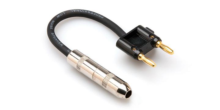 Hosa Technology 1/4 in TS to Dual Banana, 6 in - British Audio