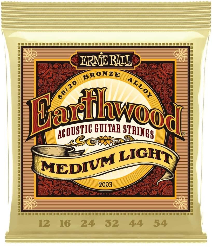 Ernie Ball Earthwood 80/20 Bronze Medium Light Acoustic Guitar Strings - 12-54 Gauge (P02003)