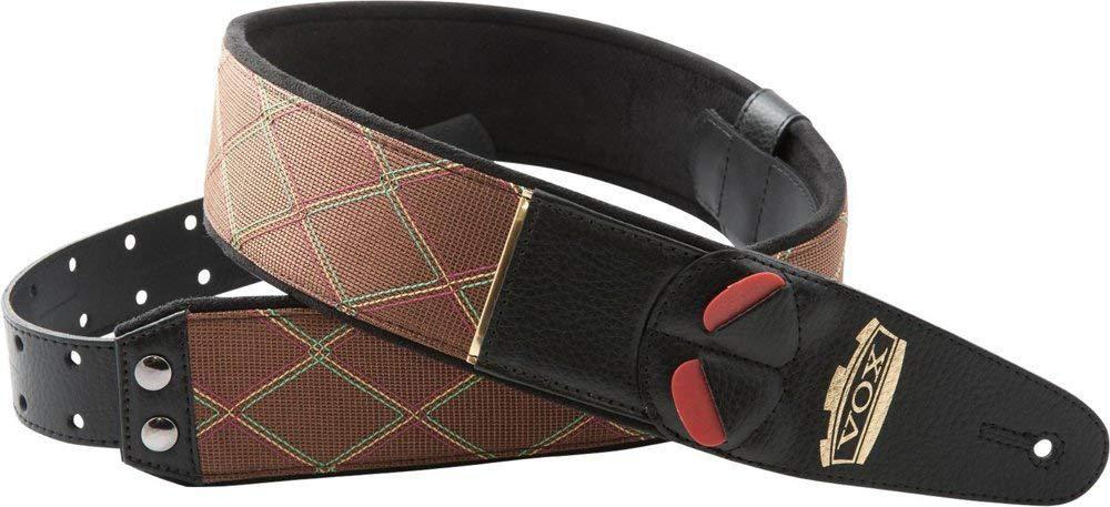 Right On Vox Diamond Mojo Leather Ornament Guitar Strap - British Audio