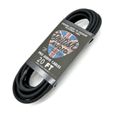 British Audio Pro Performance Silent Instrument Cable - Right Angle Silent to Straight (Black Jacket) - British Audio