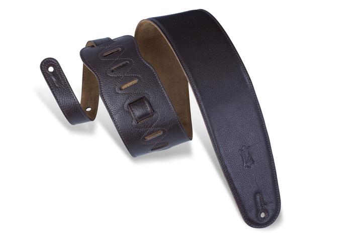 Levy's Leather Classic Series Guitar Strap. Dark Brown - British Audio