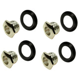 4 x Marshall Jack Chrome Nut & Black Washer Bezel for 1/4" Input Output Jack - Set