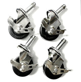 4 x Locking Amp Caster Sockets & Wheels For SWR, Gallien-Krueger, Ampeg - British Audio