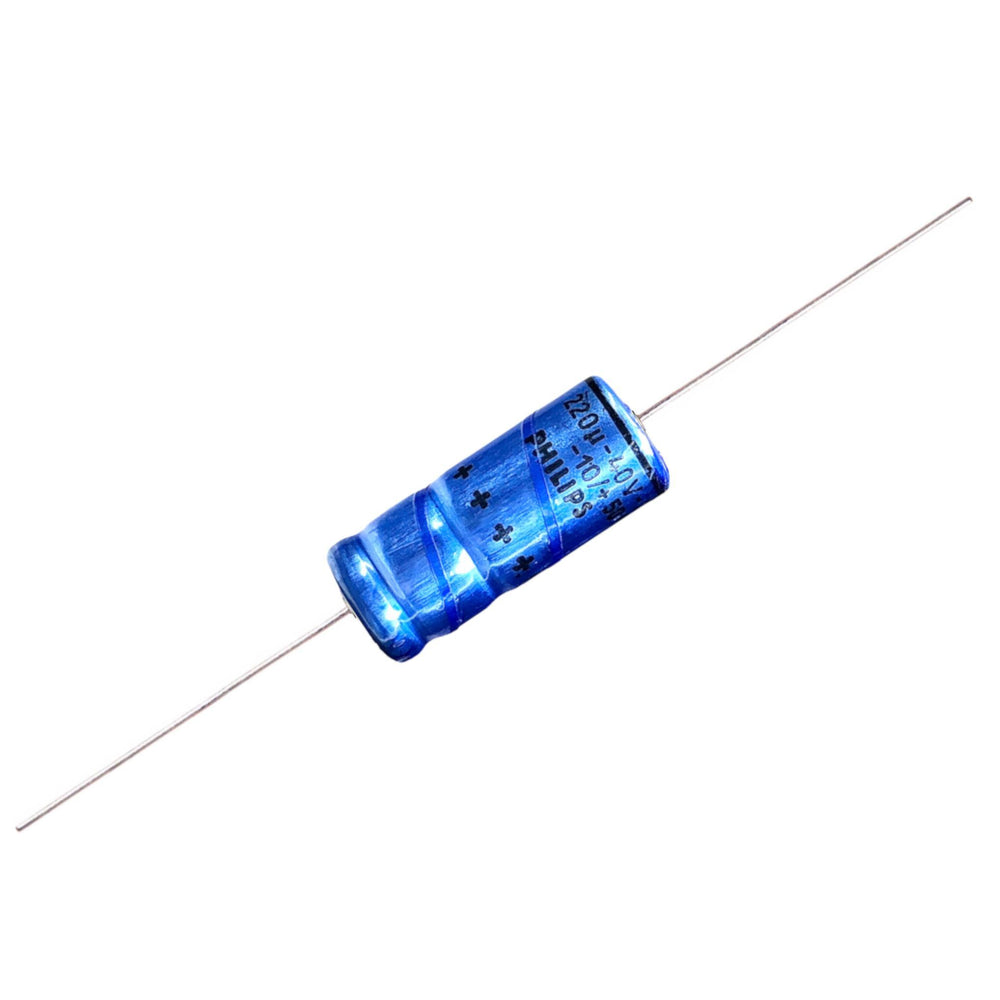 Vishay / Philips 220uF 40V Axial Aluminum Capacitor - 10mm x 25mm