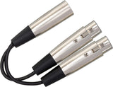 Hosa YXF-119 XLR3M to Dual XLR3F Y Cable, 6 Inch