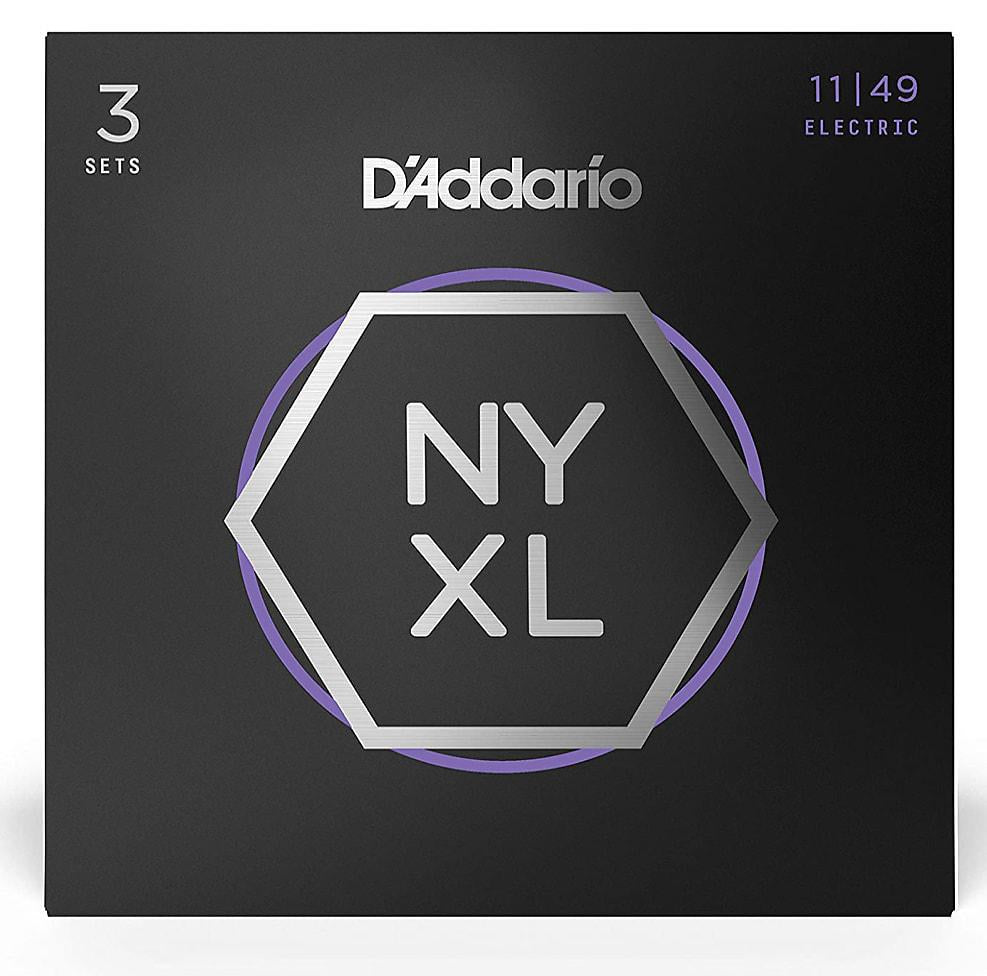 D'Addario NYXL1149-3P Nickel Wound Electric Guitar Strings, Medium, 11-49, 3 Sets