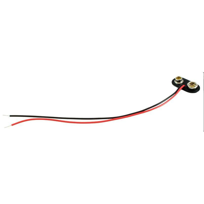 9 Volt Battery Clip Red & Black Wires - 6 Inch Stripped and Tinned