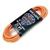 British Audio Pro Performance Silent Instrument Cable - Straight Silent to Straight (Orange & White Braid) - British Audio