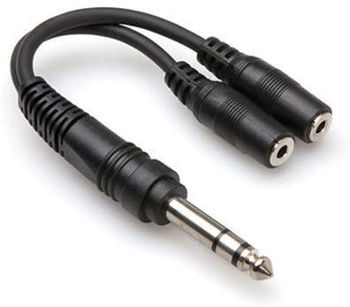 Hosa YMP-234 1/4" TRS to Dual 3.5 mm TRSF Y Cable BLACK