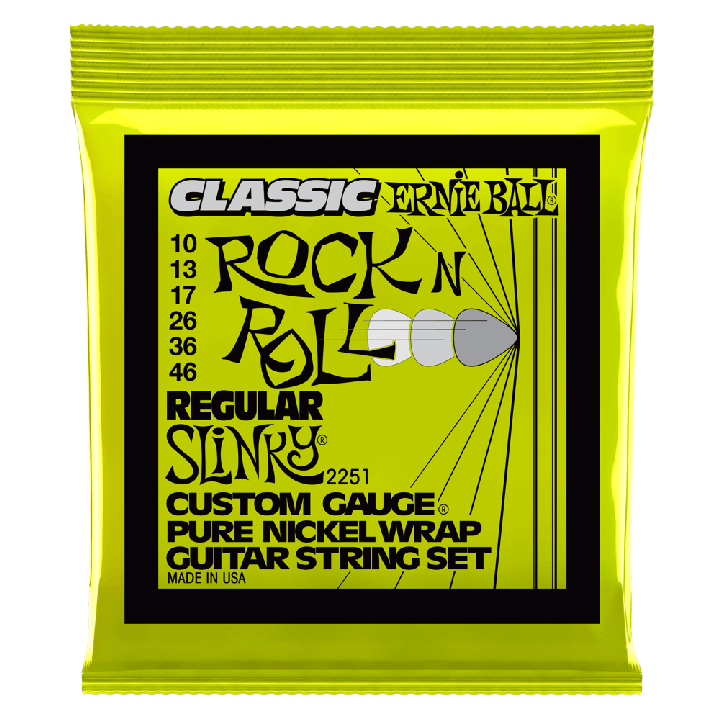 ERNIE BALL REGULAR SLINKY CLASSIC ROCK N ROLL PURE NICKEL WRAP ELECTRIC GUITAR STRINGS - 10-46 GAUGE - British Audio