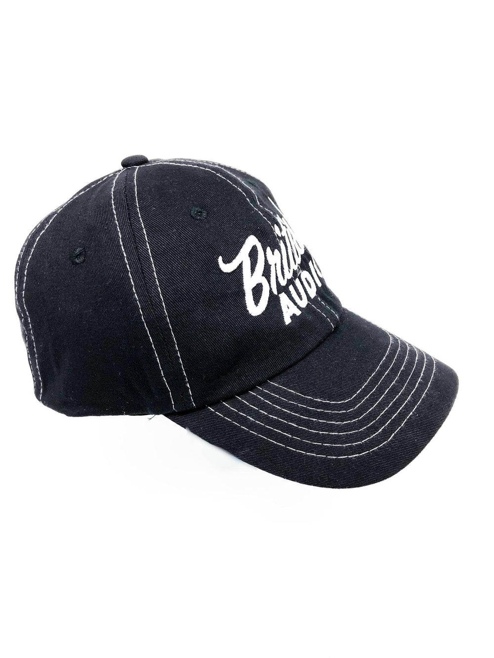 British Audio Black and White Twill Embroidered Retro Cap - British Audio