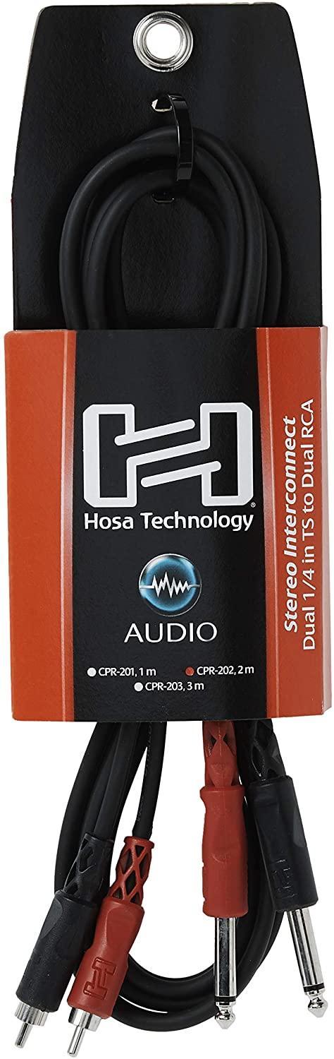 Hosa CPR-202 Dual 1/4" TS to Dual RCA Stereo Interconnect Cable, 2 Meters