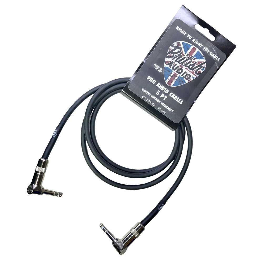 British Audio Pro Performance Right to Right TRS Stereo Patch and Expression Cable