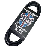 British Audio Pro Performance Studio Instrument Cable Straight to Straight (Black Jacket)