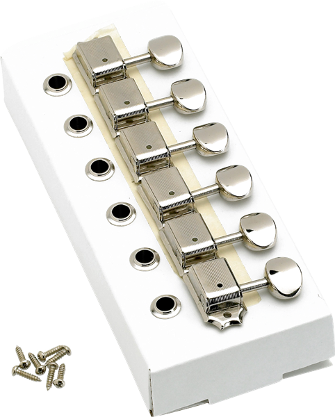 Fender American Vintage Stratocaster®/Telecaster® Tuning Machines, Left-Handed (Nickel) (6) - British Audio