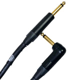 British Audio Pro Performance Studio Instrument Cable Right Angle to Straight (Black Jacket)