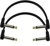 D'Addario Accessories Flat Patch Cable, 6in Right Angle, Twin PK