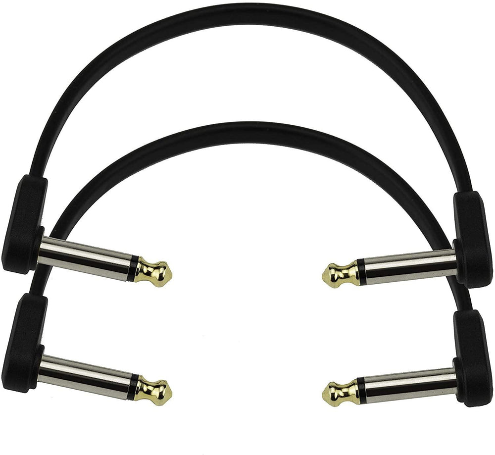 D'Addario Accessories Flat Patch Cable, 6in Right Angle, Twin PK