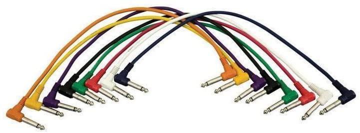 On-Stage Hot Wires PC18-17QTR-R Right-Angle Patch Cables (QTR-QTR, 8-pack)