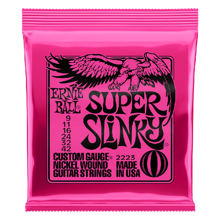 ERNIE BALL SUPER SLINKY NICKEL WOUND ELECTRIC GUITAR STRINGS - 9-42 GAUGE - British Audio