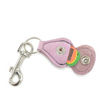 Rustic Guitar Pick Holder Key Chain Leather Pink - British Audio