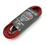 British Audio Pro Performance Silent Instrument Cable - Straight Silent to Straight (Red & Black Braid) - British Audio