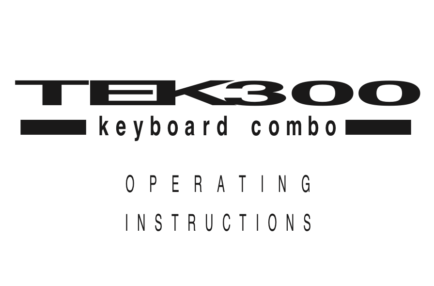 Trace Elliot TEK300 Keyboard Combo Amp User Manual - British Audio