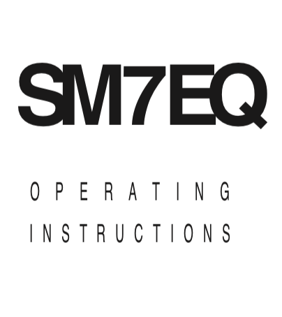 Trace Elliot SM7EQ Pedal User Manual - British Audio