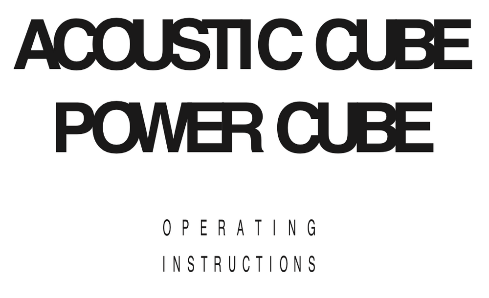 Trace Elliot Acoustic Cuber & Power Cube User Manual - British Audio