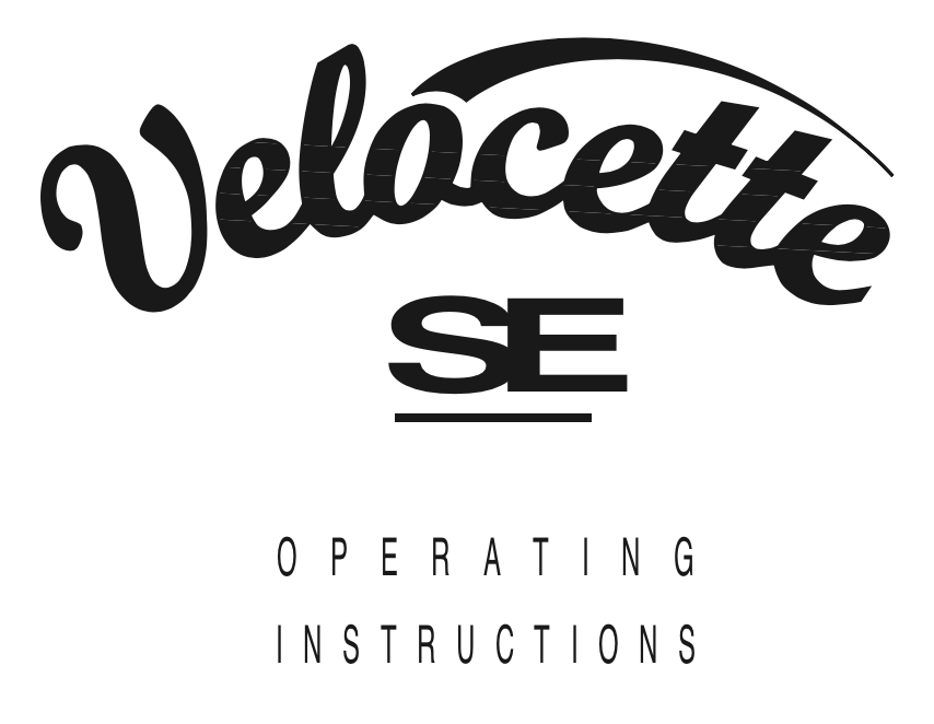 Trace Elliot Velocette SE User Manual - British Audio