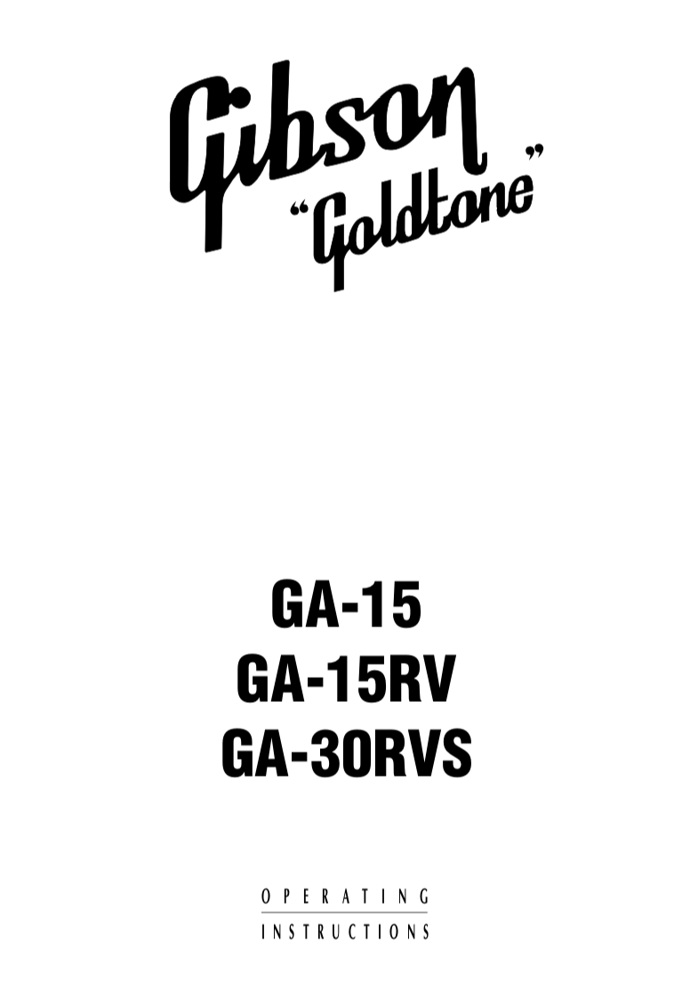 Gibson GA-15 GA-15RV GA-30RVS User Manual - British Audio