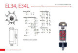 JJ EL34 Burned In Premium Power Tubes ~ Apex Matched