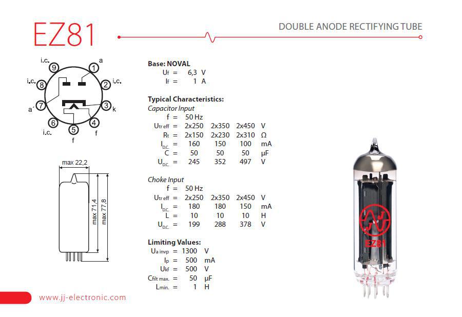 JJ EZ81- 6CA4 - British Audio