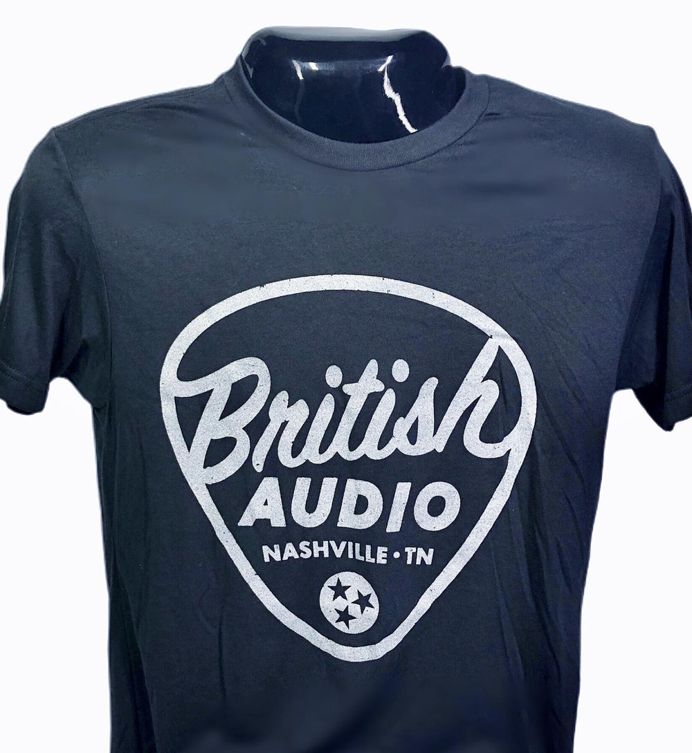 T Shirt/British Audio Front Chrome Pick Logo Black